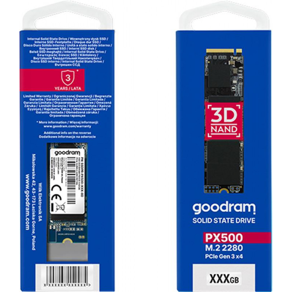 Накопичувач SSD 1TB Goodram PX500 M.2 2280 PCIe 3.0 x4 NVMe 3D TLC (SSDPR-PX500-01T-80-G3)
