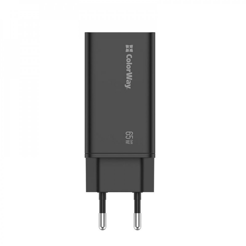 Мережевий зарядний пристрій ColorWay GaN3 Pro Power Delivery (2USB Type-C PDx3A;1USBx3A) Black (CW-CHS039PD-BK)