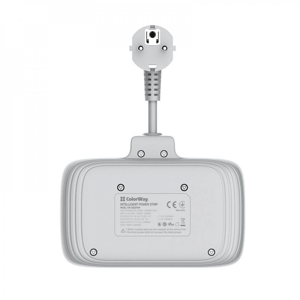 Фільтр живлення ColorWay CW-CHE24PDW 2 розетки, 4 USB, 2.5 cм, білий