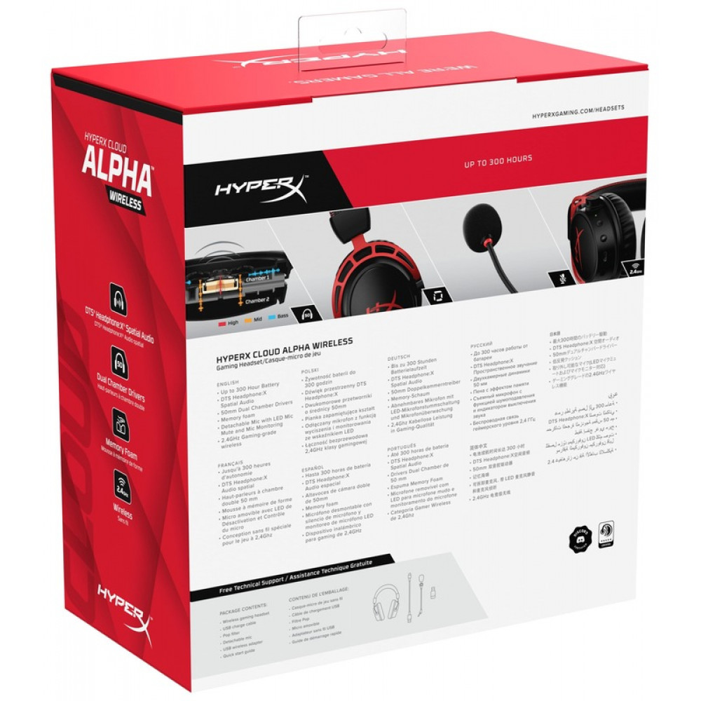 Гарнiтура HyperX Cloud Alpha Wireless Black/Red (4P5D4AA)