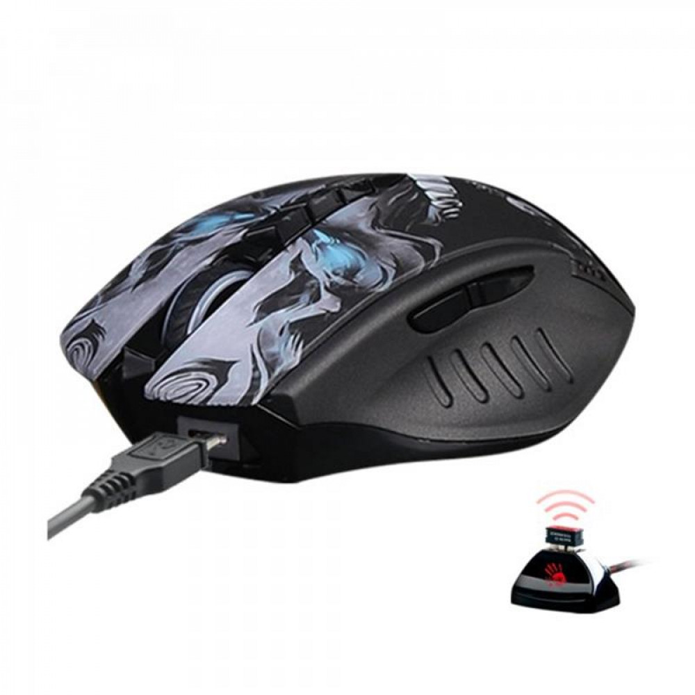 Миша бездротова Bloody R80 Plus (Skull) Black