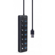 USB-хаб Gembird 7 ports Black (UHB-U3P7P-01) з вимикачами