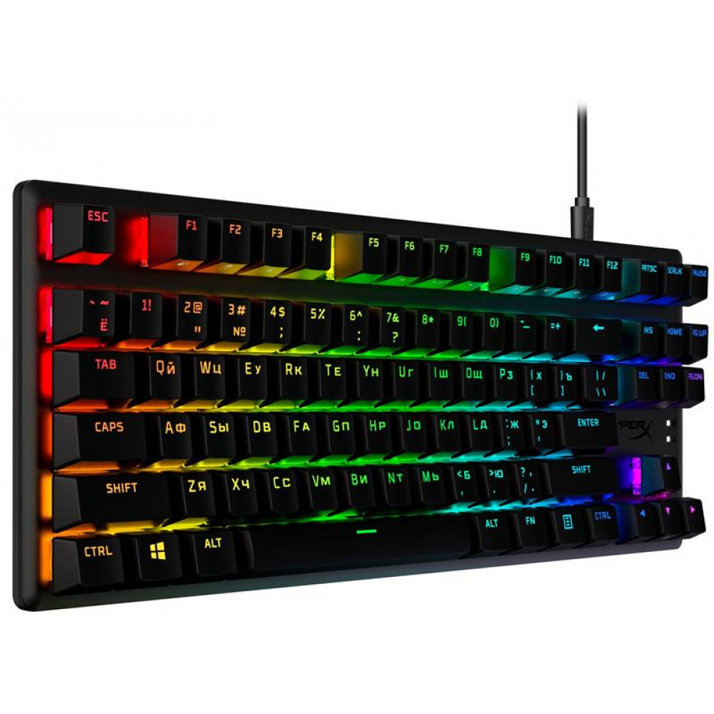 Клавіатура HyperX Alloy Origins Core PBT Aqua RGB Black (639N9AA) 
