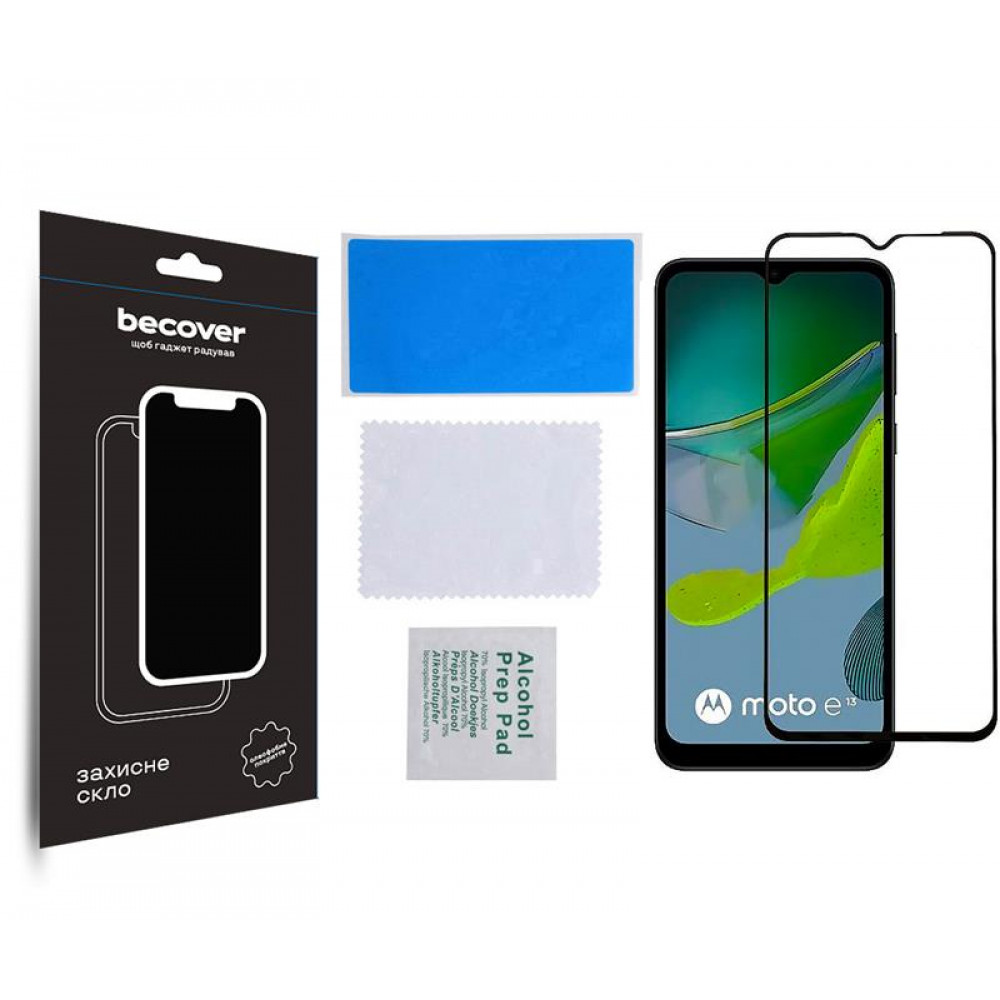 Захисне скло BeCover для Motorola Moto E13 Black (708843)