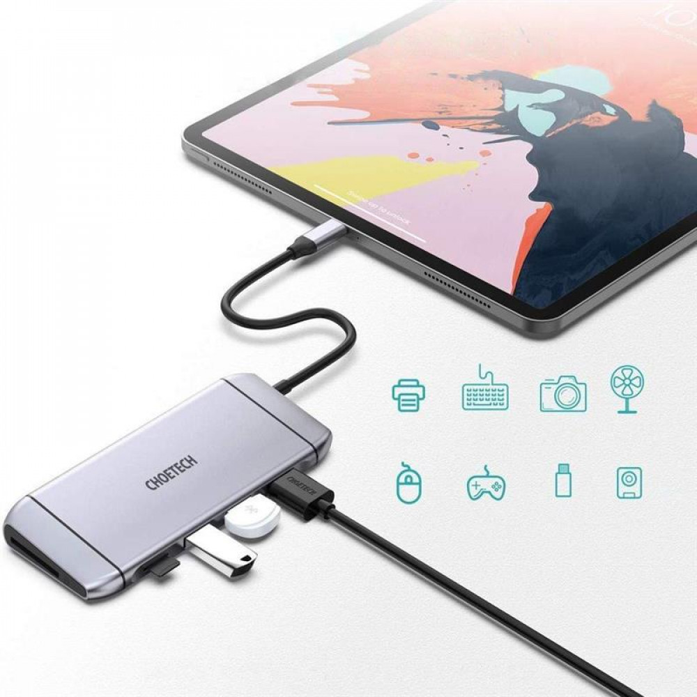 USB-хаб Choetech HUB-M15 USB Type-C 9-в-1