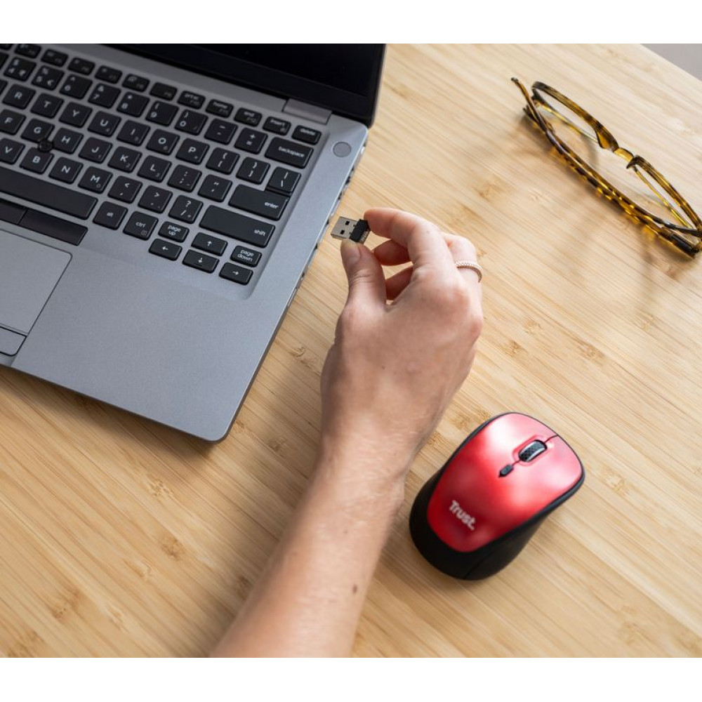 Миша бездротова Trust Yvi+ Silent Eco Red (24550)