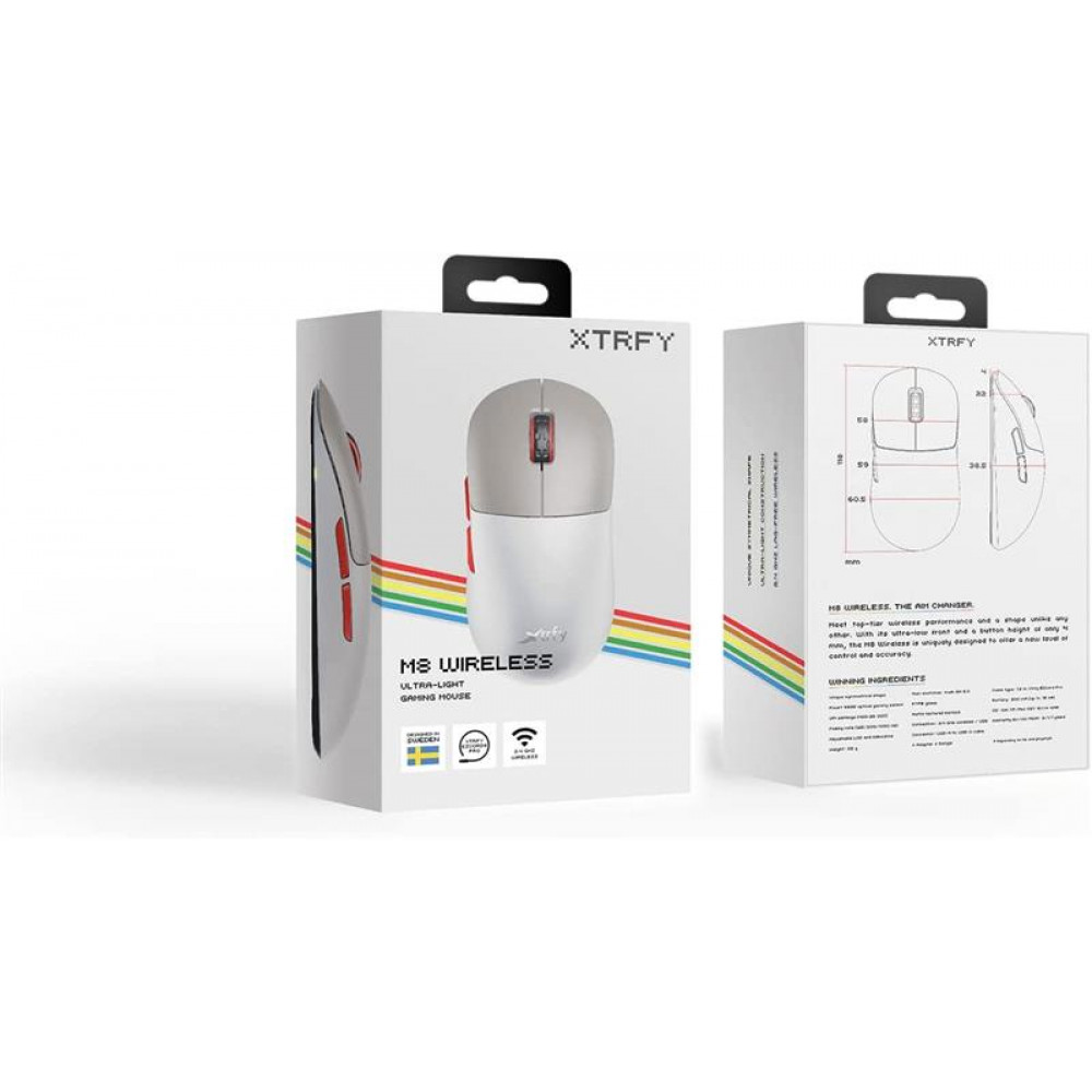 Миша бездротова Xtrfy M8 Wireless Retro (M8W-RGB-RETRO) 