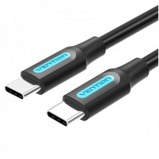 Кабель Vention USB Type-C - USB Type-C (M/M) TPE Round PD 60W, 3A, 0.5 м, Black (COSBD)