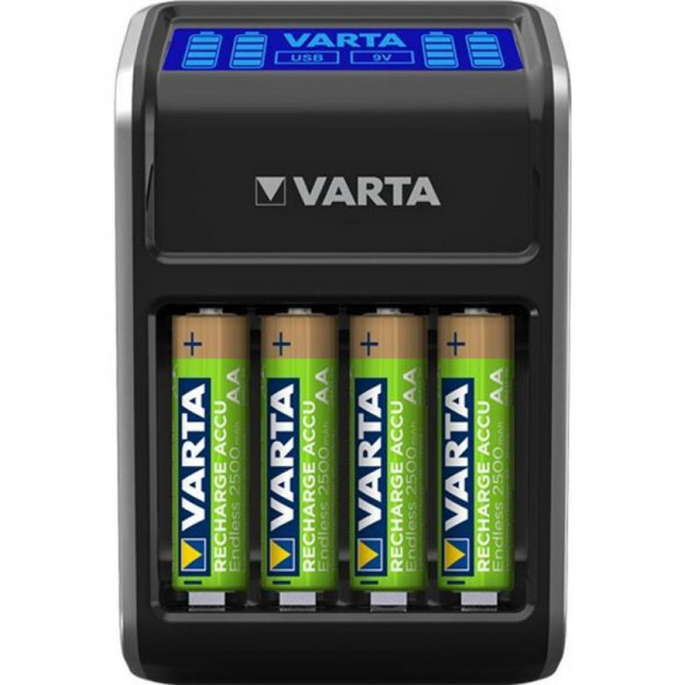 Мережевий зарядний пристрій Varta LCD Plug Charger + 4 х Ni-Mh AA 2100 mAh (57687101441)
