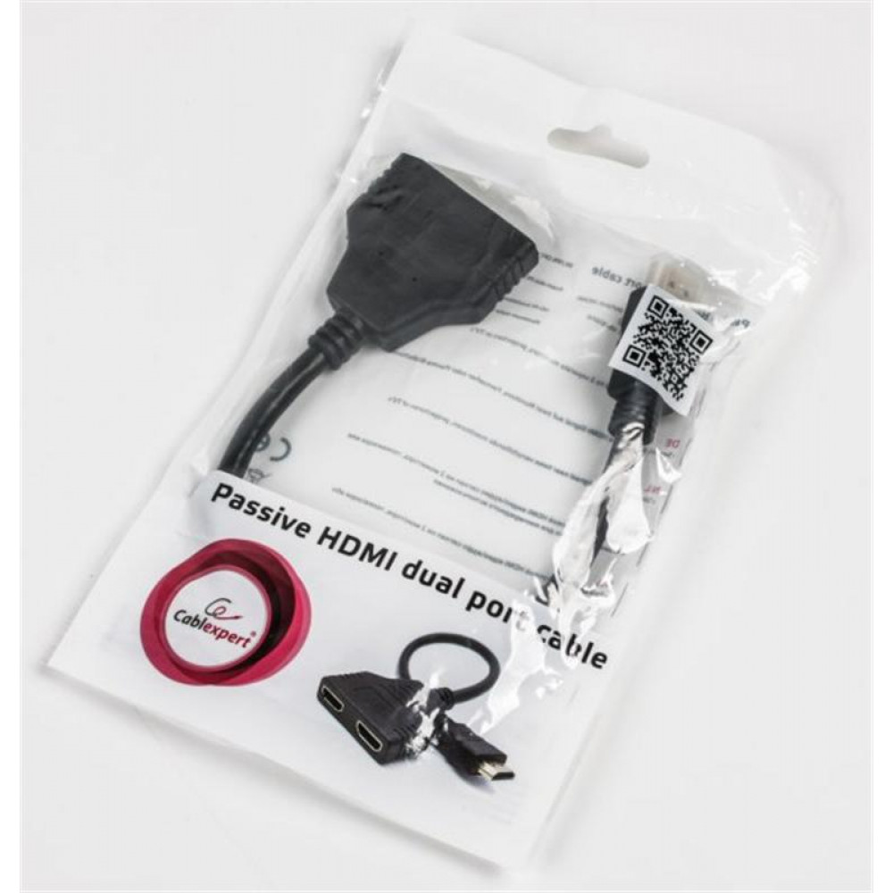 Кабель-розгалужувач Cablexpert HDMI - 2хHDMI (M/F), 0.3 м, Black (DSP-2PH4-04)