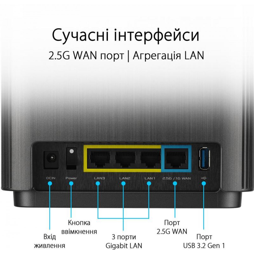 Wi-Fi Mesh-система Asus ZenWiFi XT9 1pk Black (90IG0740-MO3B50)