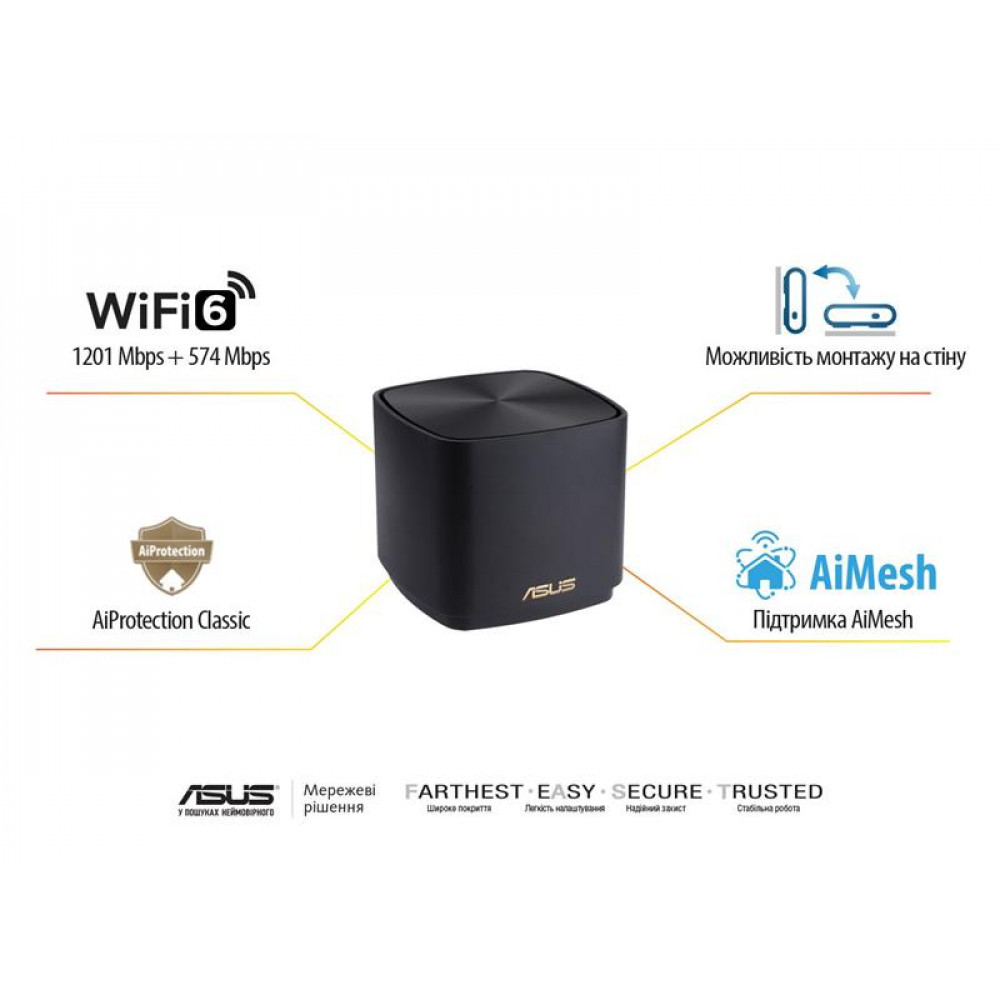 Wi-Fi Mesh-система Asus ZenWiFi XD4 Plus 2pk Black (90IG07M0-MO3C30)