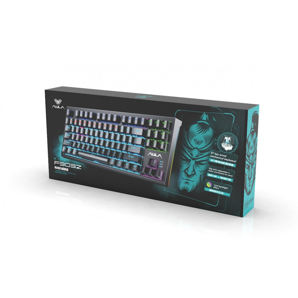 Клавіатура Aula Mechanical F3032 Black, 21 Yellow Keys KRGD Red (6948391204673)