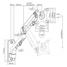 Кронштейн Gembird MA-WA1-02 (VESA100х100)