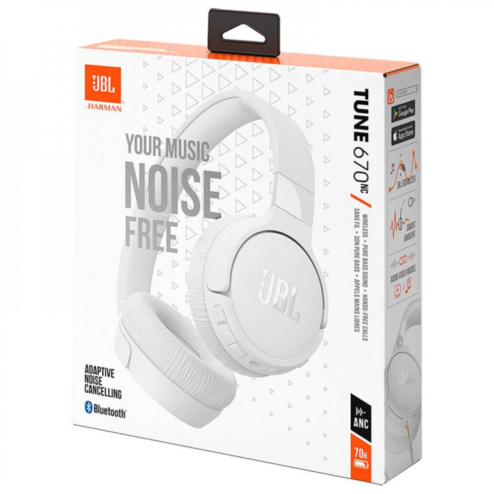 Bluetooth-гарнітура JBL Tune 670NC White (JBLT670NCWHT)