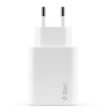 Мережевий зарядний пристрій Ttec SmartCharger Duo PD USB-C/USB-A 32Вт White (2SCS24B)