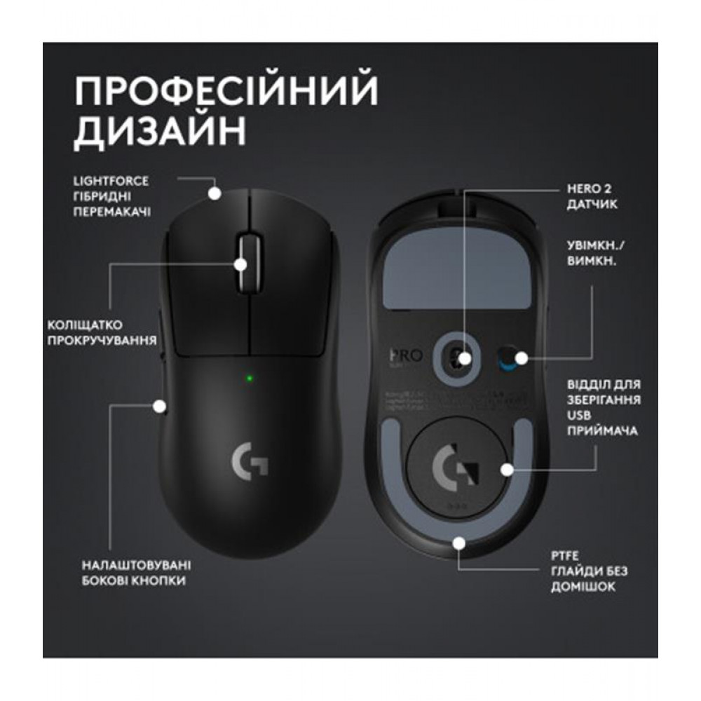 Миша бездротова Logitech G Pro X Superlight 2 Black (910-006630)