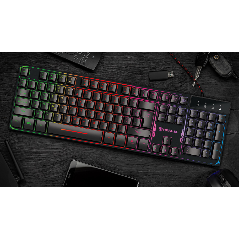 Клавіатура REAL-EL Gaming 8700 Black