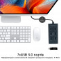 USB-хаб Promate EzHub Grey 7 ports