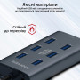 USB-хаб Promate EzHub Grey 7 ports