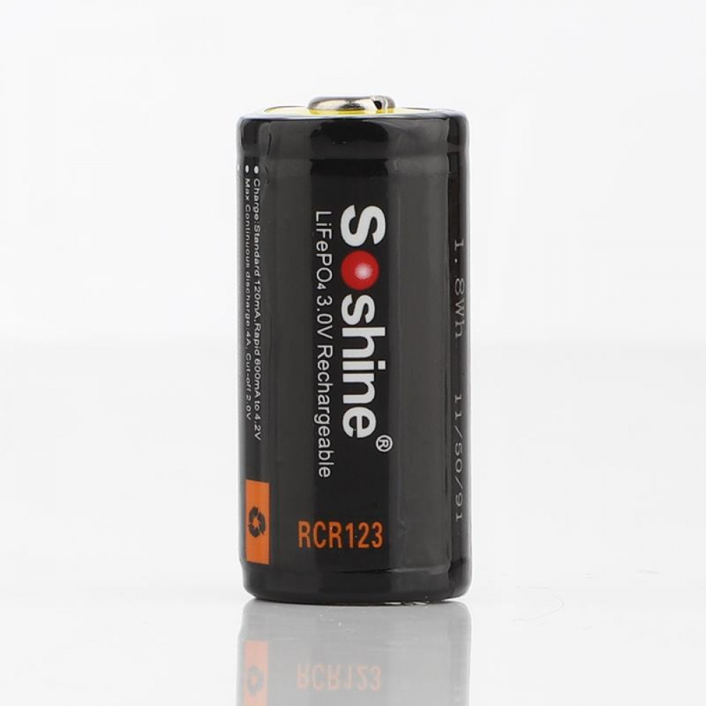 Акумулятор Soshine CR123A/16340 600mAh 1шт