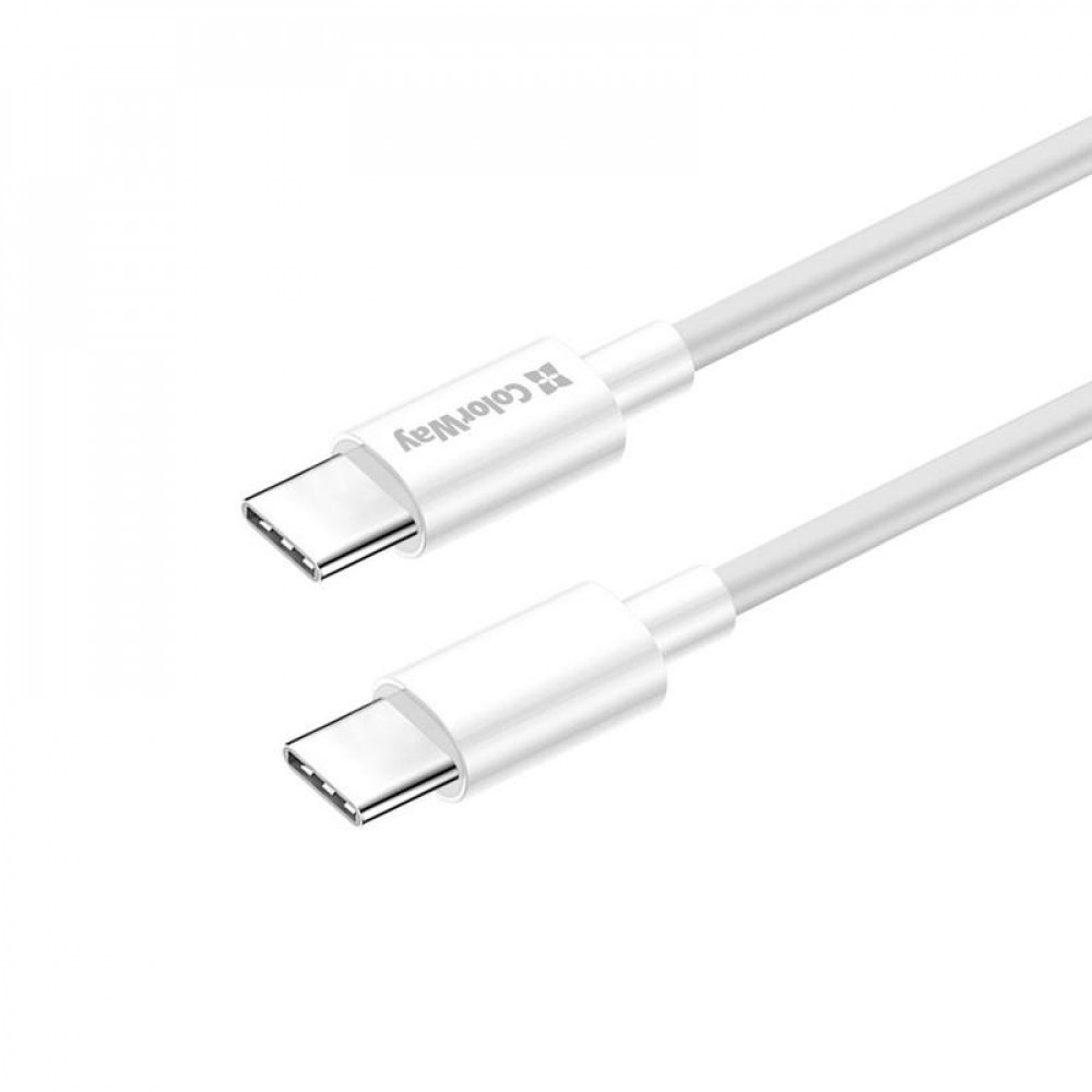 Кабель ColorWay USB Type-C - USB Type-C (M/M), PD Fast Charging 65W, 3.0 А, 1 м, White (CW-CBPDCC055-WT)