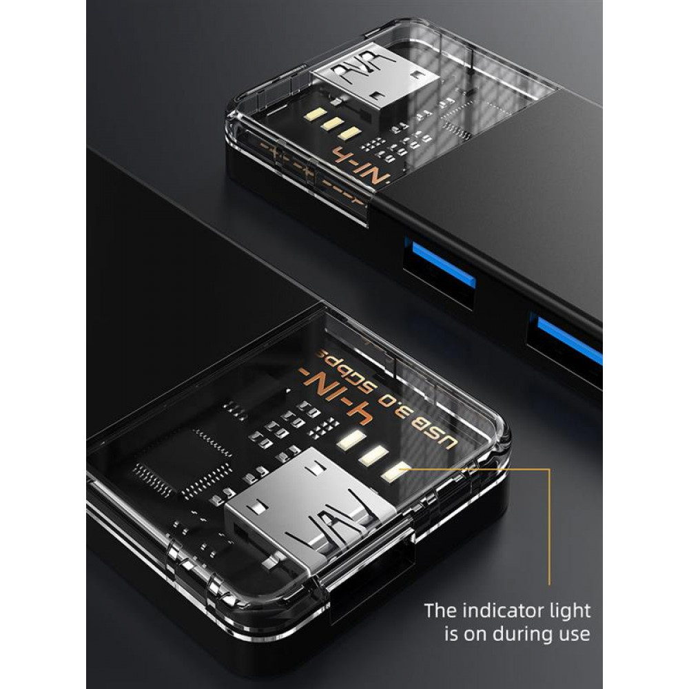 USB-хаб Cabletime CB03B USB Type-C 4-в-1