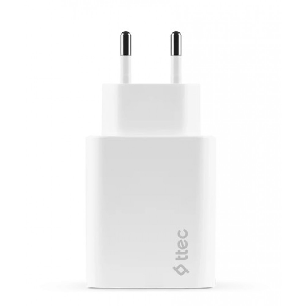 Мережевий зарядний пристрій Ttec SmartCharger Duo PD USB-C 40W White (2SCS27B)