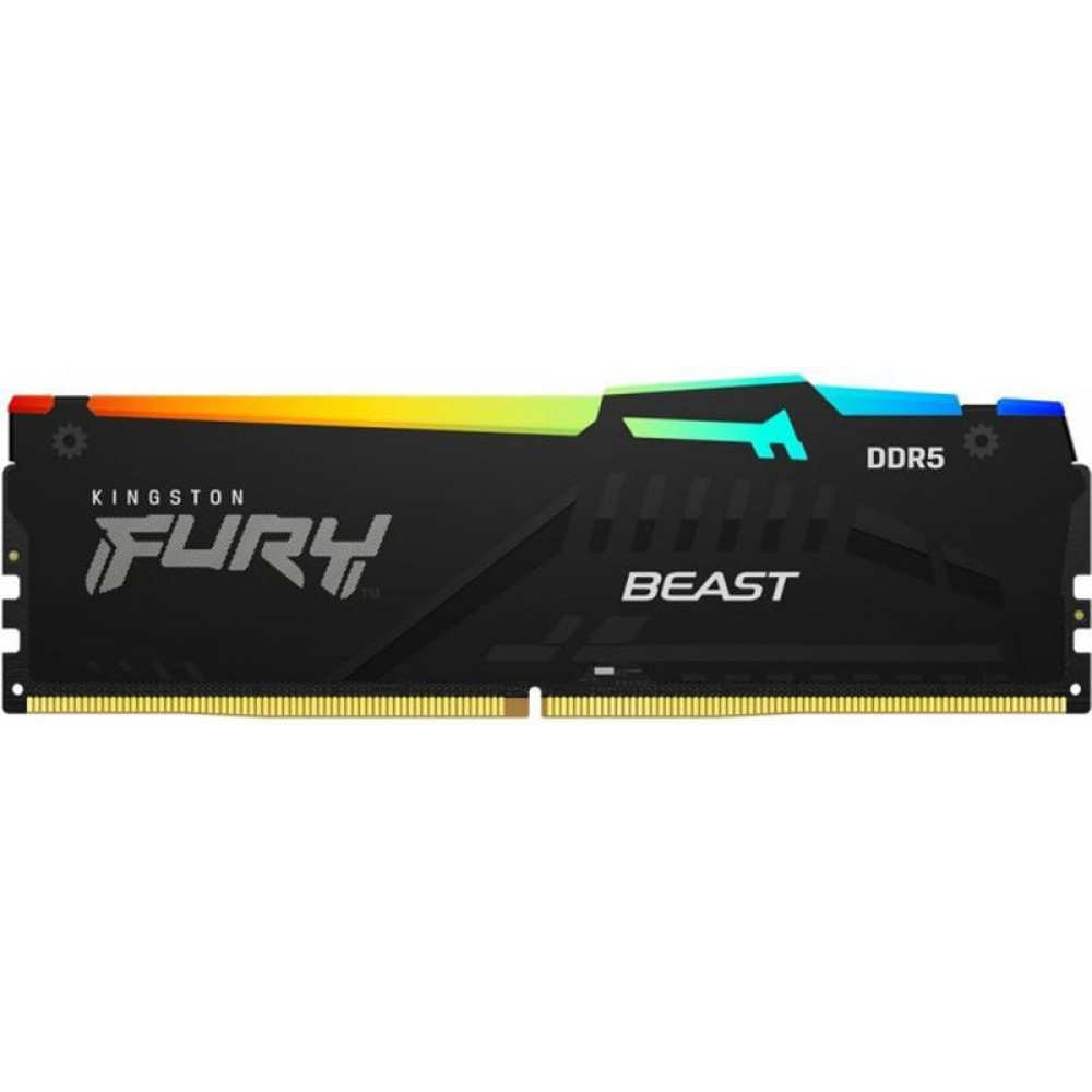 Модуль пам`яті DDR5 2x16GB/5200 Kingston Fury Beast RGB Black (KF552C40BBAK2-32)
