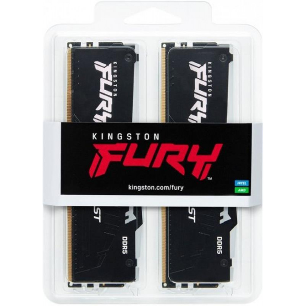 Модуль пам`яті DDR5 2x16GB/5200 Kingston Fury Beast RGB Black (KF552C40BBAK2-32)