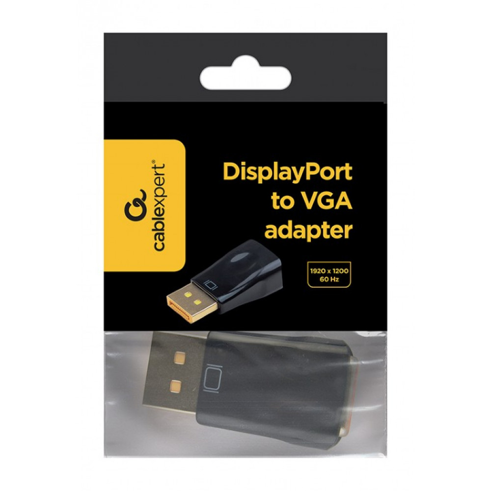Адаптер Cablexpert DisplayPort - VGA (M/F), чорний (A-DPM-VGAF-01) пакет