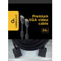 Кабель Cablexpert VGA - VGA (M/M), HD15, з 2-ма фер. кільцями, чорний, 20 м (CC-PPVGA-20M-B) пакет