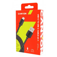 Кабель Canyon USB - USB Type-C (M/M), 1 м, Black (CNE-USBC1B)