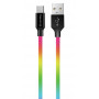 Кабель ColorWay USB - USB Type-C (M/M), 2.4 А, 1 м, Multicolor (CW-CBUC018-MC)