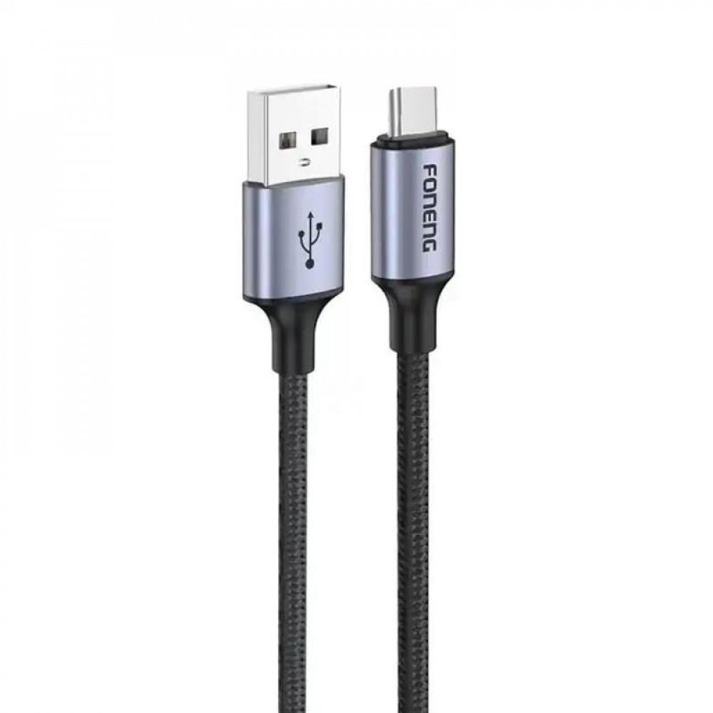 Кабель Foneng X95 Metal Head Braided Cable USB - USB-C (M/M) 3A 1.2 м Black (X95-CA-TC)