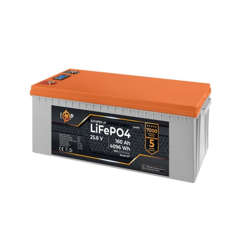 Акумуляторна батарея LogicPower 25.6V 160 AH (4096Wh) LCD Smart BT (BMS 200A/100А) LiFePO4