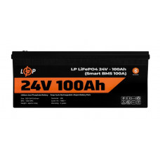 Акумуляторна батарея LogicPower 24V 100 AH (2560Wh) Smart BT для ДБЖ (BMS 100A/50А) LiFePO4