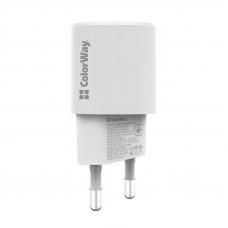 Мережевий зарядний пристрій ColorWay GaN PD Port USB PPS (Type-C PD + USB QC3.0) (33W) White (CW-CHS043PD-WT) Мережевий зарядний пристрій ColorWay GaN PD Port USB PPS (Type-C PD + USB QC3.0) (33W) White (CW-CHS043PD-WT)