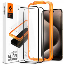 Захисне скло Spigen Glas.tR AlignMaster FC для Apple iPhone 15, Black, 2шт (AGL06906)