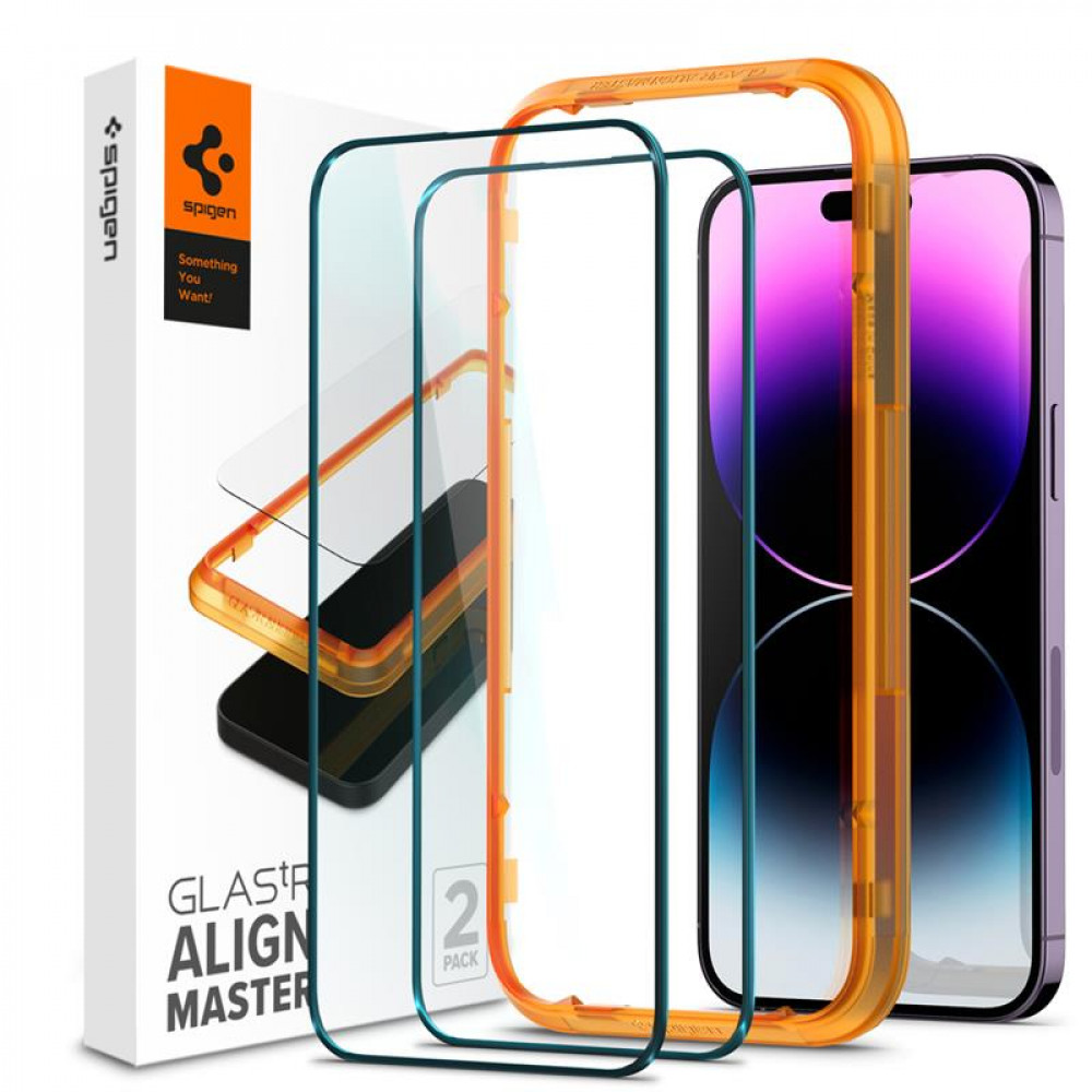 Захисне скло Spigen Glas.tR AlignMaster FC для Apple iPhone 14 Pro Max, Black, 2шт (AGL05204)
