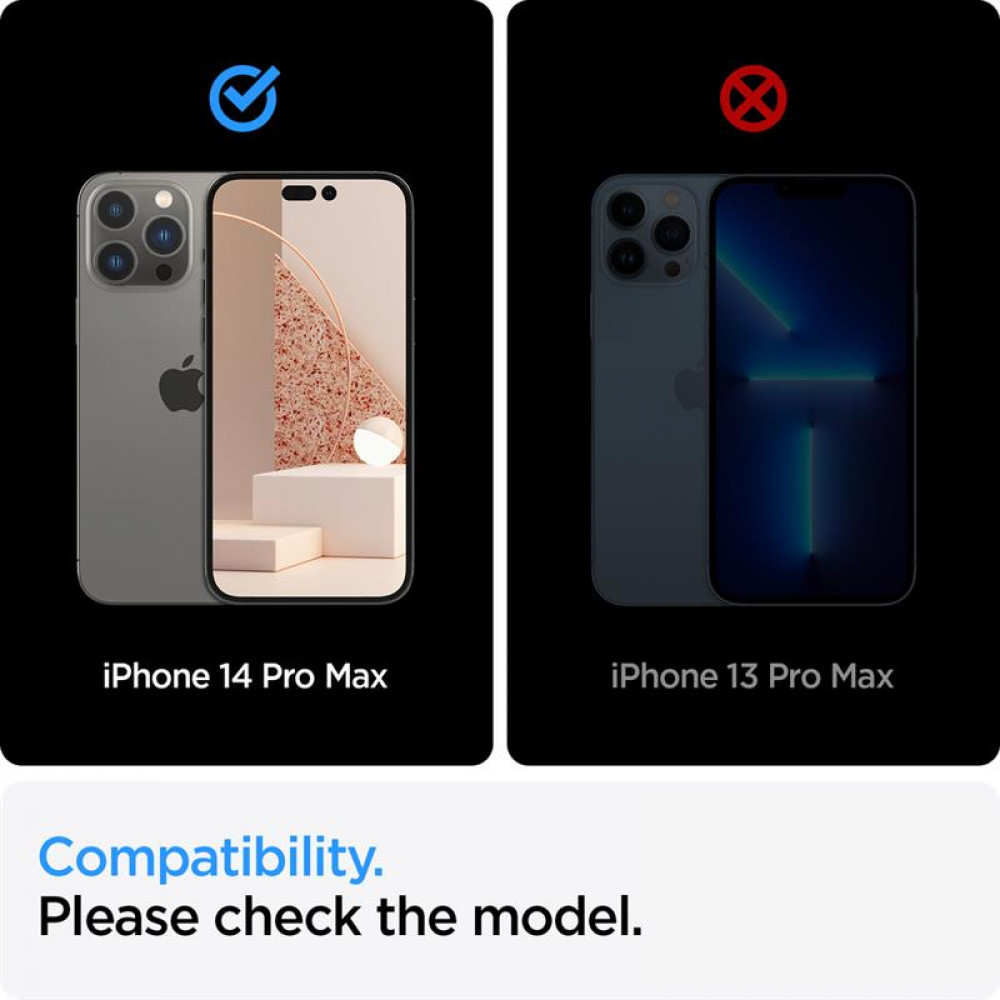 Захисне скло Spigen Glas.tR AlignMaster FC для Apple iPhone 14 Pro Max, Black, 2шт (AGL05204)