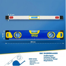 Рівень S&R 400 мм, 3 капсули, магнітний (423032040)