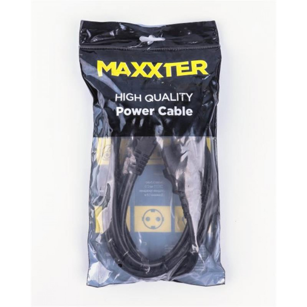 Кабель силовий Maxxter CL-22-6 (CEE7/7-C13), 3*1.5 мм кв, чорний, 1.8 м