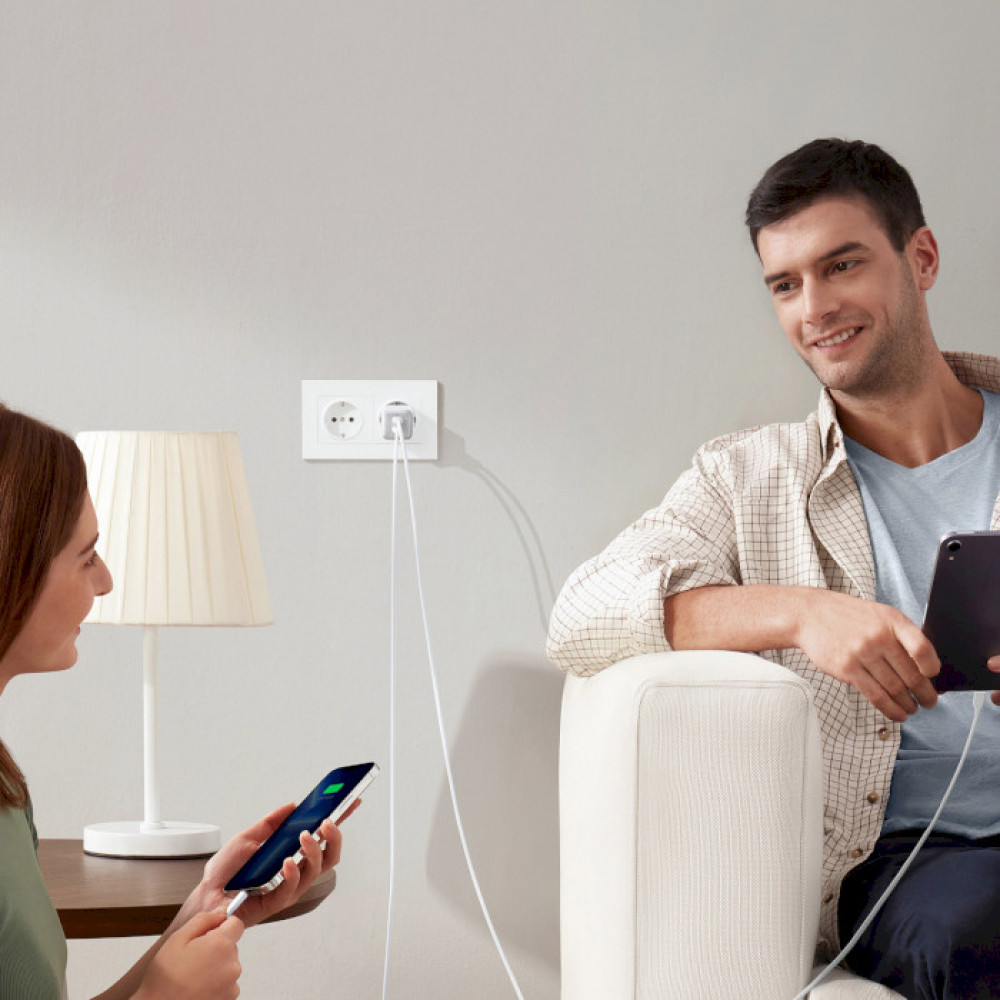 Мережевий зарядний пристрій Anker PowerPort 521 Nano Pro White, 40 W, 2хUSB Type-C (A2038G21)