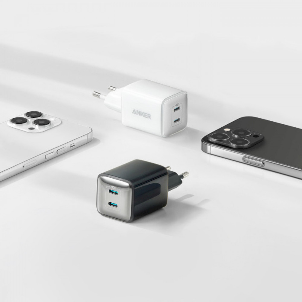 Мережевий зарядний пристрій Anker PowerPort 521 Nano Pro White, 40 W, 2хUSB Type-C (A2038G21)