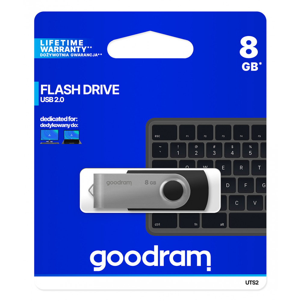 Флеш-накопичувач USB2.0  8GB Goodram UTS2 (Twister) Black (UTS2-0080K0R11)