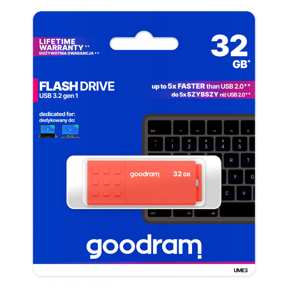 Флеш-накопичувач USB3.2 32GB Goodram UME3 Orange (UME3-0320O0R11)