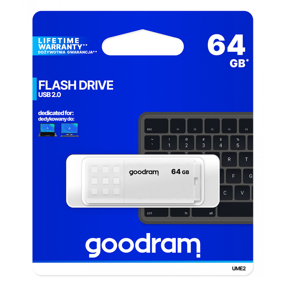 Флеш-накопичувач USB2.0 64GB Goodram UME2 White (UME2-0640W0R11)