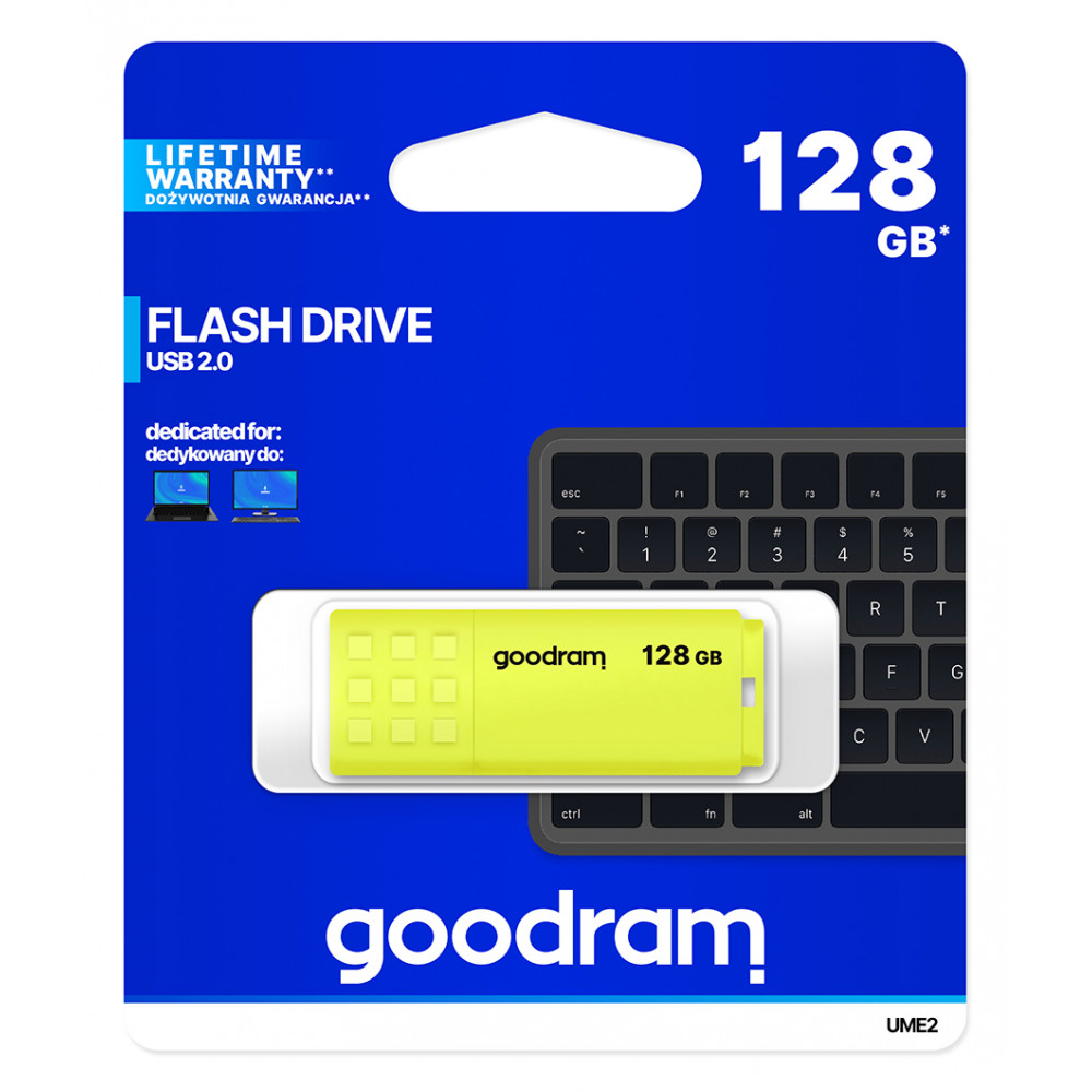 Флеш-накопичувач USB2.0 128GB Goodram UME2 Yellow (UME2-1280Y0R11)