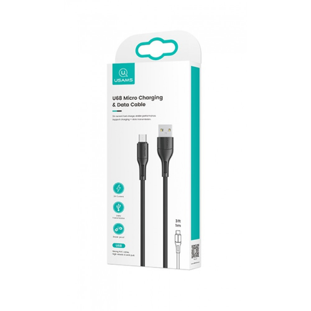 Кабель Usams US-SJ502 USB - Micro USB (M/M), 1 м, Black (SJ502USB01)